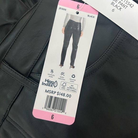 Joie Faux Leather Slim Leg Pants Black Women’s 6 Moto - Picture 5 of 9